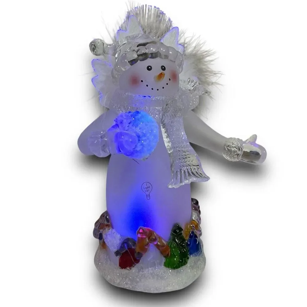 Acrylic Frosted Lighted Snowman Color Changing Christmas Figurines